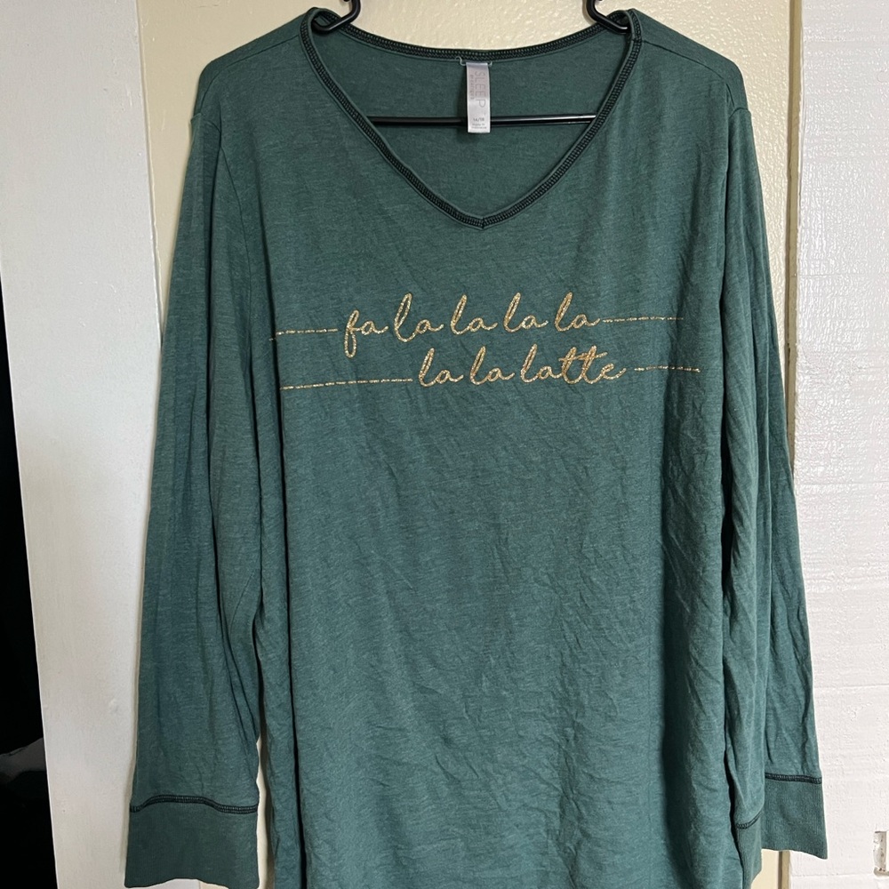 Cacique Green Long Sleeve Top